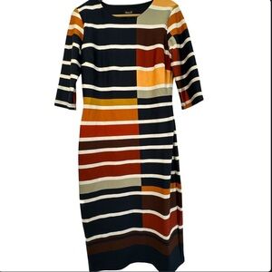 🟤 Alexa B Multicolor Striped Bodycon Dress Size 4